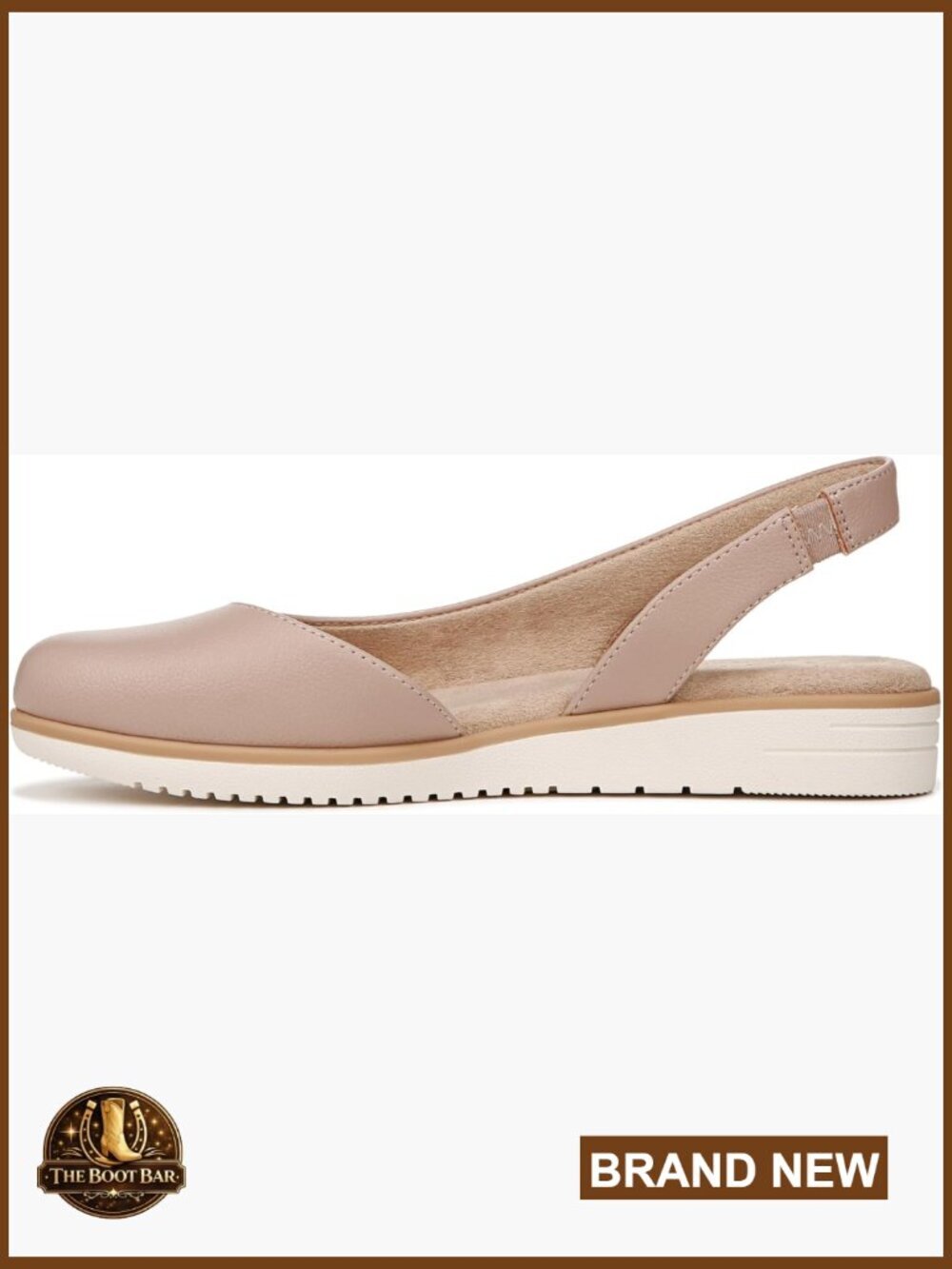 Slingback Ballet Flats with D'Orsay Side and Slight Wedge Heel